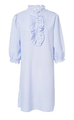 Online Kjole - Camilla - Blue/White Stripe Kjoler