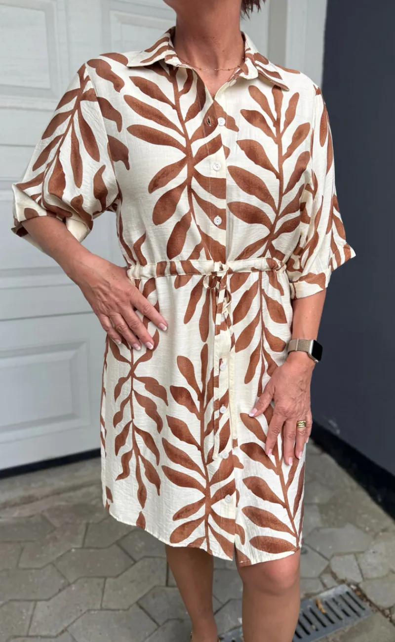 Kjole - Liana - Brown Leaf Kjoler|Striktrøjer & Sweat