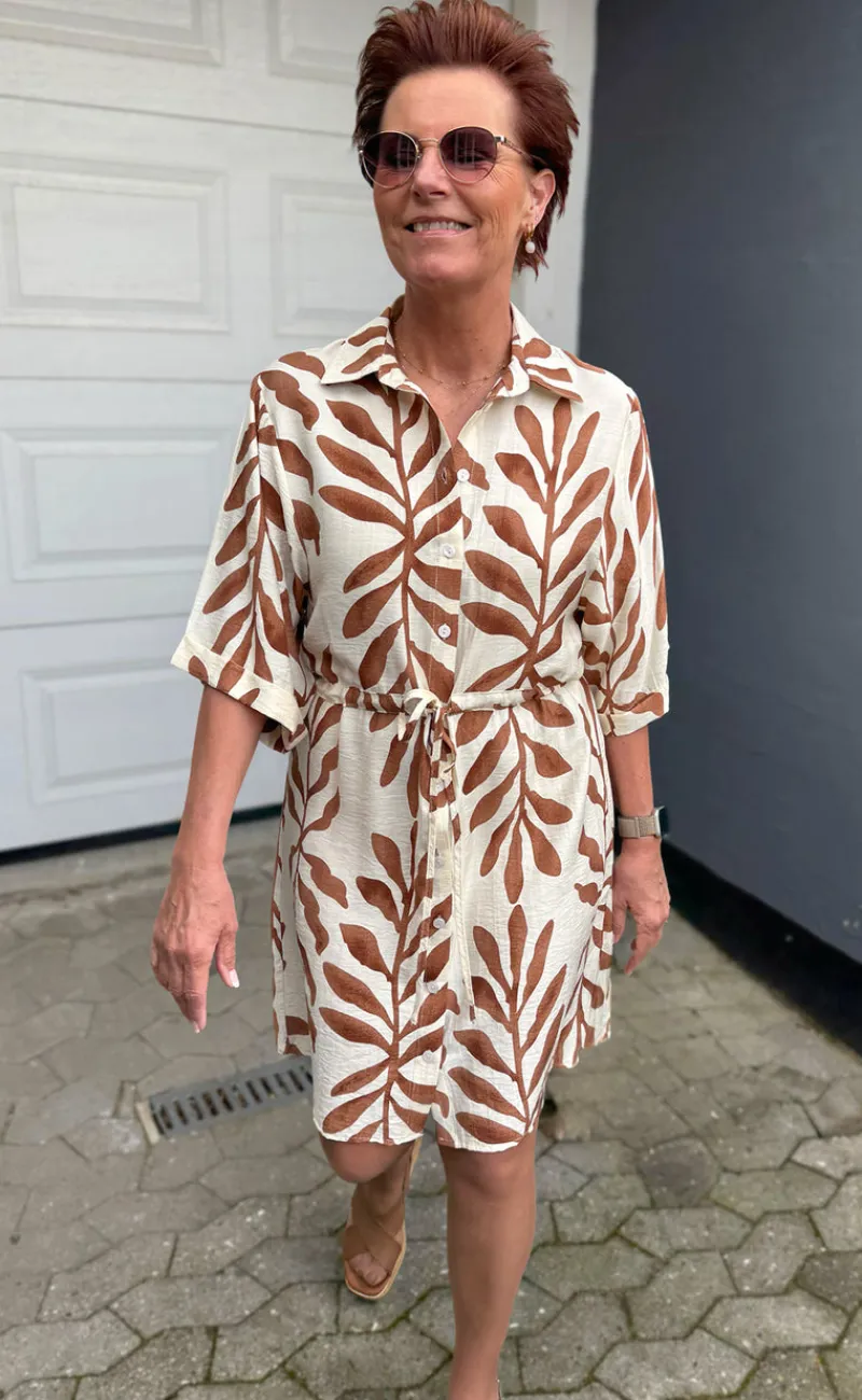 Kjole - Liana - Brown Leaf Kjoler|Striktrøjer & Sweat