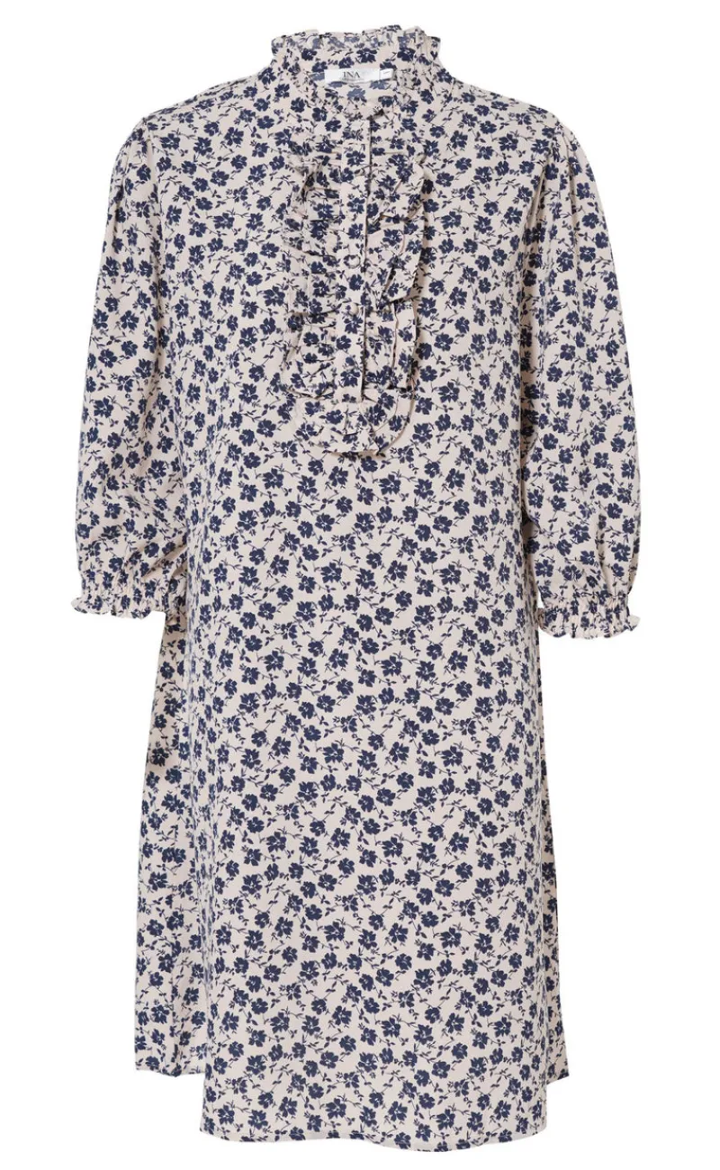 New Kjole - Camilla - White/Blue Flower Kjoler