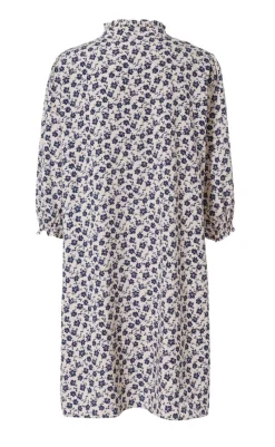 New Kjole - Camilla - White/Blue Flower Kjoler