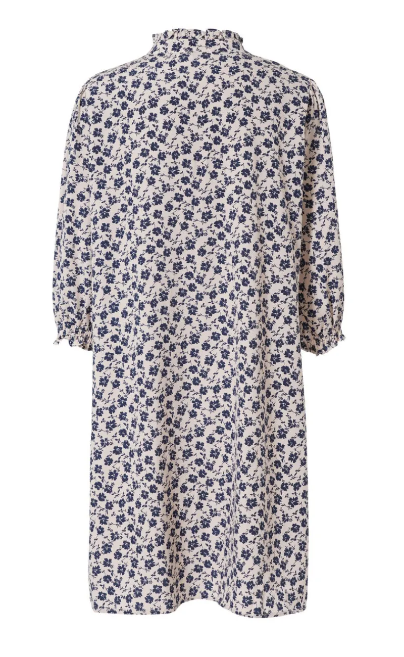 New Kjole - Camilla - White/Blue Flower Kjoler