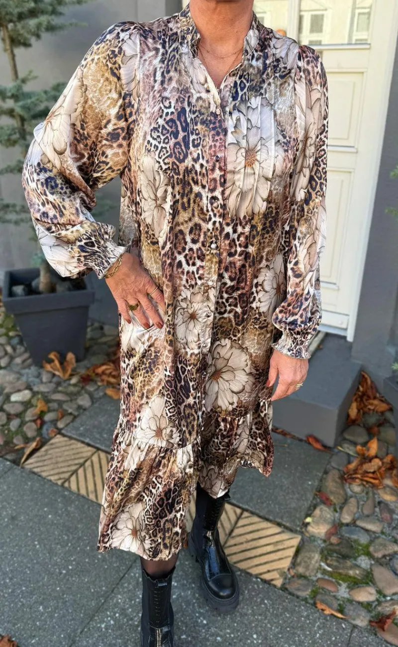 Outlet Kjole - Aida - Leopard / Flower Kjoler