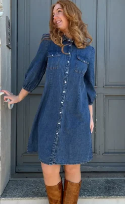 Outlet Kjole - Detina - Stormy Blue Kjoler