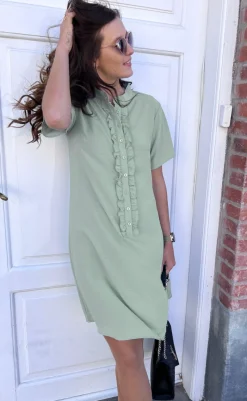 New Kjole - Flora - Dusty Green Kjoler