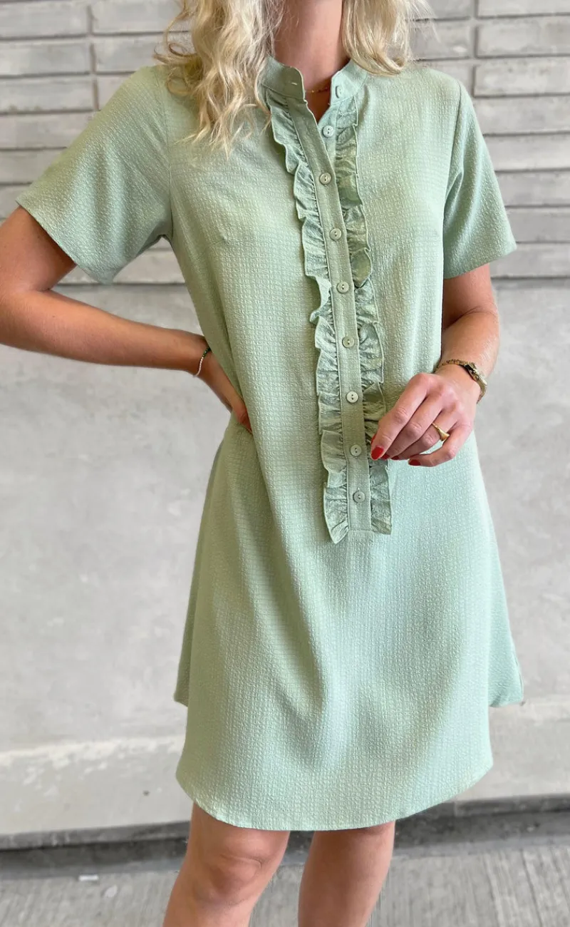 New Kjole - Flora - Dusty Green Kjoler