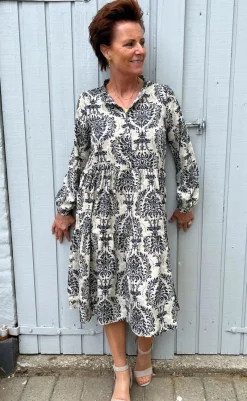 New Kjole - Maiken - Creme / Blue Paisley Kjoler