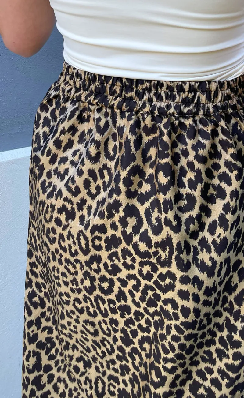 Outlet Nederdel - Patricia - Shiny Leopard Nederdele