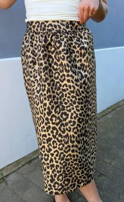 Outlet Nederdel - Patricia - Shiny Leopard Nederdele