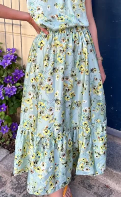 Clearance Nederdel - Hanna - Green Summer Nederdele