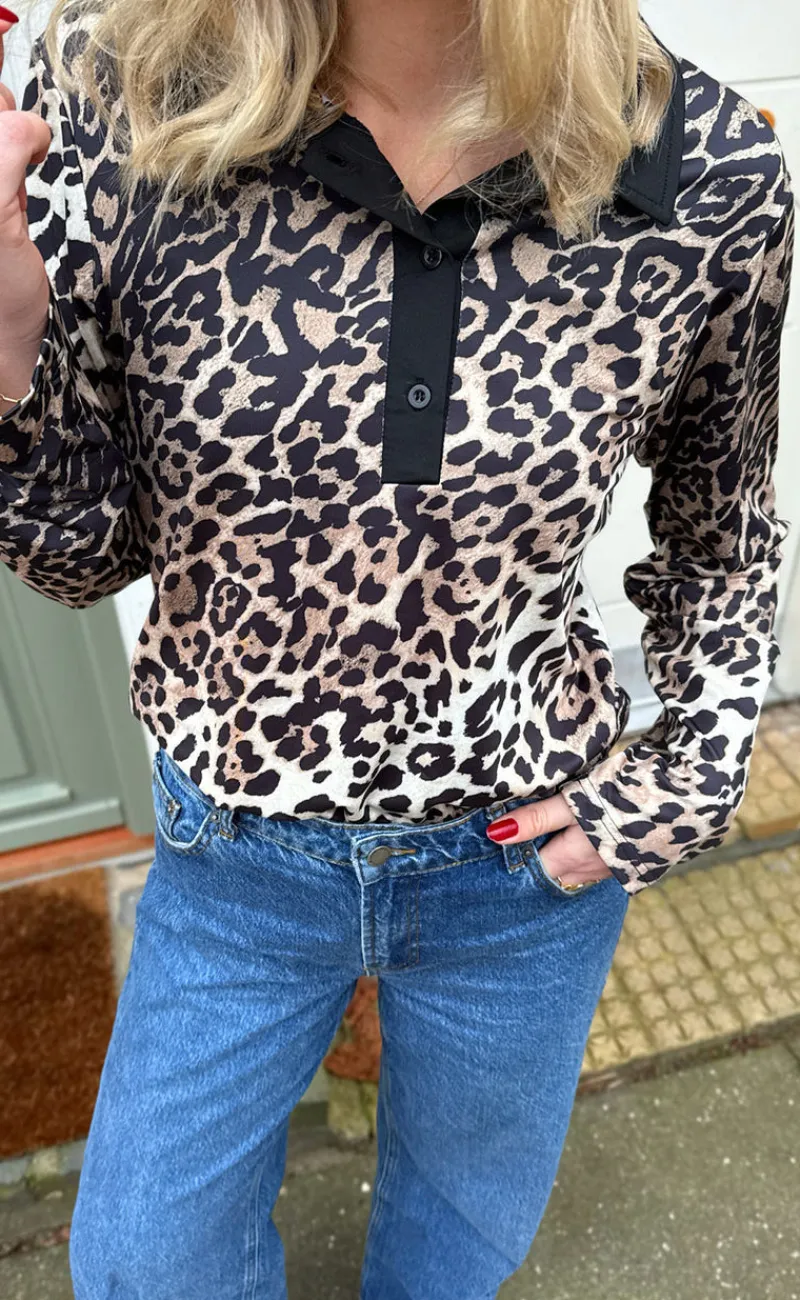 Hot Polo / Bluse - Amira - Leopard Bluser
