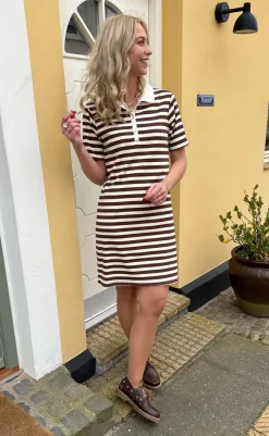 Polo Kjole - Pamela - Brown Striped Kjoler