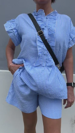 Clearance Shorts - Liv - Blue Striped Shorts
