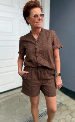 Hot Shorts - Catja - Mocca Broderie Anglaise Shorts