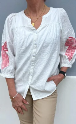 Best Skjorte - Milly - White W. Pink Bows Skjorter