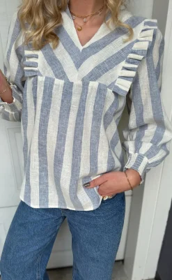 Skjorte - Sasha - Blue Striped Skjorter