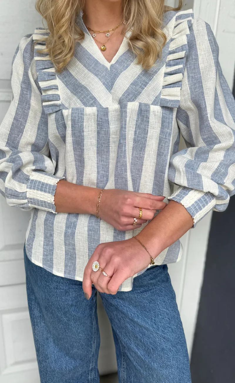 Skjorte - Sasha - Blue Striped Skjorter
