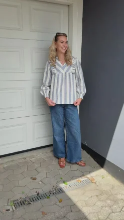 Skjorte - Sasha - Blue Striped Skjorter