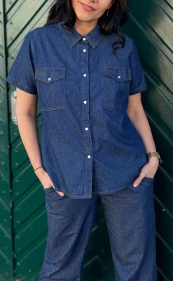 Sale Skjorte - Detia Summer - Denim Blue Skjorter