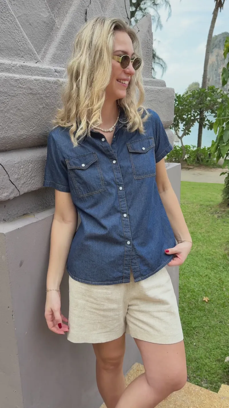 Sale Skjorte - Detia Summer - Denim Blue Skjorter