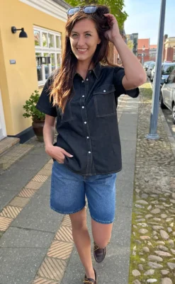 Outlet Skjorte - Detia Summer - Black Denim Skjorter