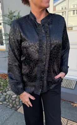 Clearance Skjorte - Florina - Black Leopard Skjorter