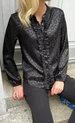 Clearance Skjorte - Florina - Black Leopard Skjorter