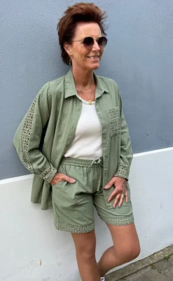 Clearance Skjorte - Sandy Linen - Army Green Skjorter