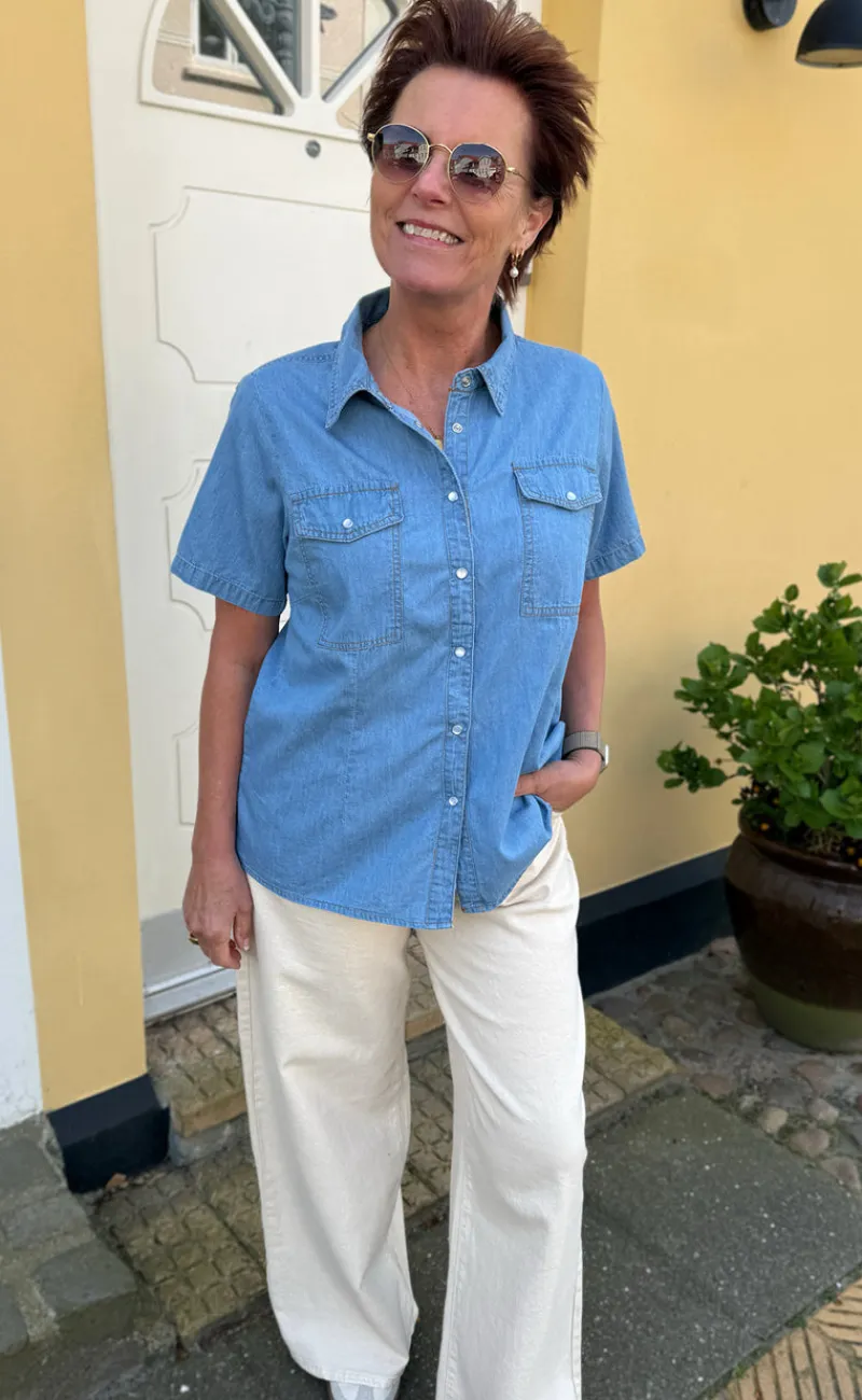 Outlet Skjorte - Detia Summer - Light Blue Denim Skjorter
