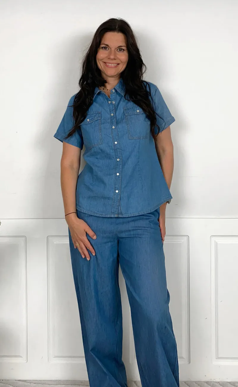 Outlet Skjorte - Detia Summer - Light Blue Denim Skjorter