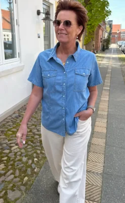 Outlet Skjorte - Detia Summer - Light Blue Denim Skjorter