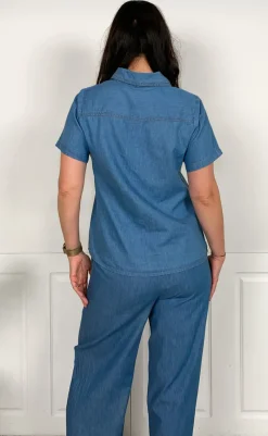 Outlet Skjorte - Detia Summer - Light Blue Denim Skjorter