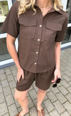 Sale Skjorte - Amalie SL - Chocolate Brown Skjorter