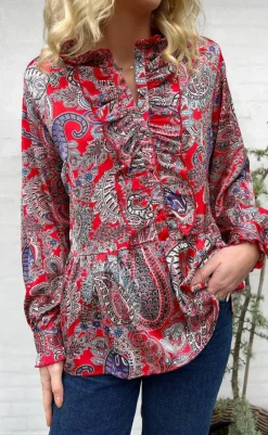 Sale Skjorte - Evie - Red Paisley Skjorter
