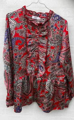 Sale Skjorte - Evie - Red Paisley Skjorter