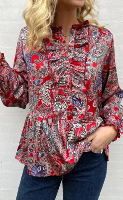 Sale Skjorte - Evie - Red Paisley Skjorter
