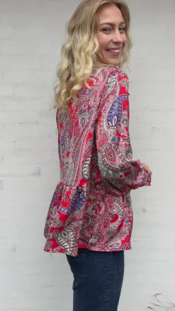 Sale Skjorte - Evie - Red Paisley Skjorter