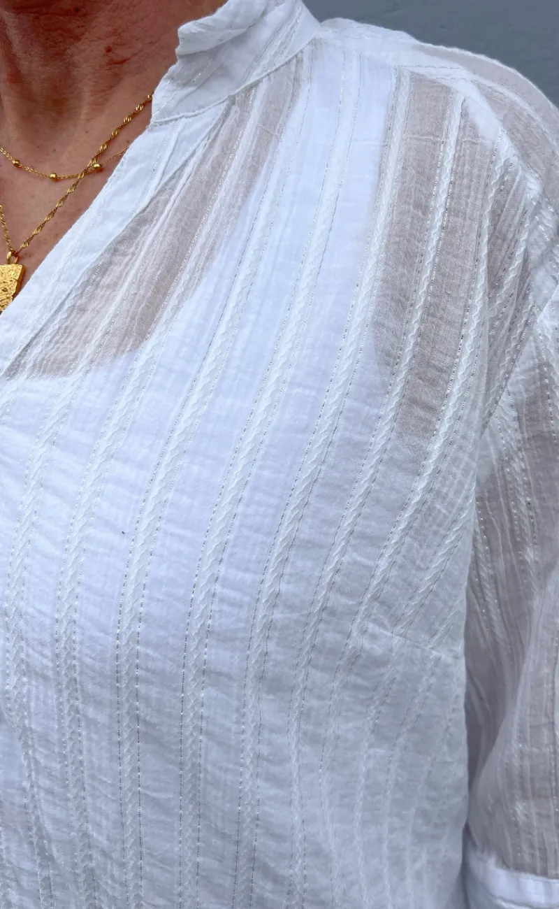 Discount Skjorte - Simona - White Lurex Skjorter