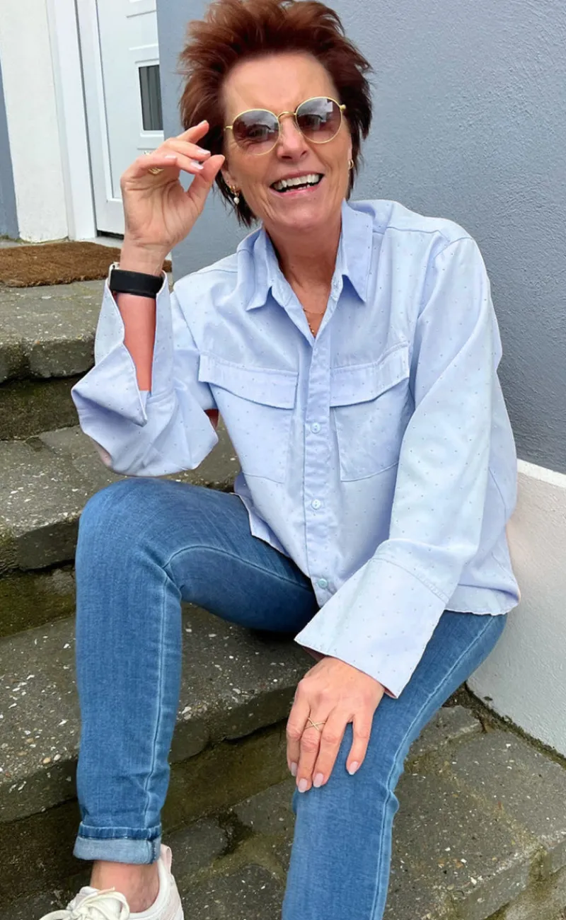 New Skjorte - Susanne Rhinestone - Blue Skjorter