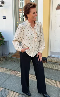 Sale Skjorte - Kesha - Beige / Brown Dots Skjorter