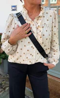 Sale Skjorte - Kesha - Beige / Brown Dots Skjorter