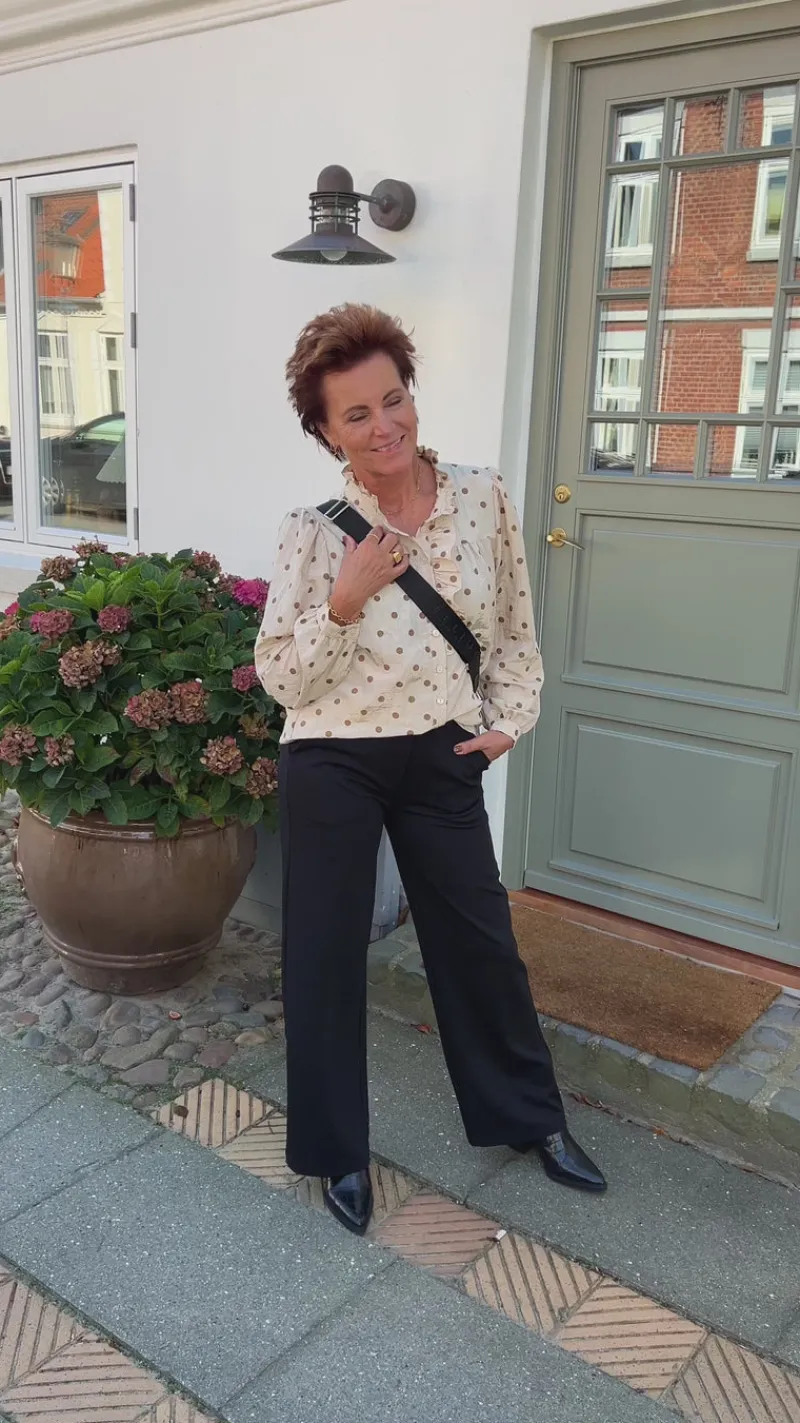 Sale Skjorte - Kesha - Beige / Brown Dots Skjorter