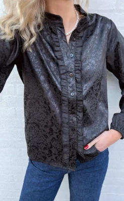 New Skjorte - Florina - Black Flower Skjorter