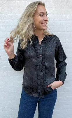 New Skjorte - Florina - Black Flower Skjorter
