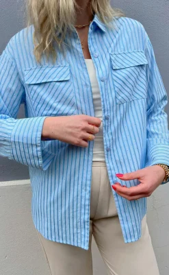 Skjorte - Simili - Blue Striped Skjorter