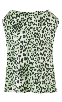 Sale Top - Ellen - Green Leo (vendbar) T-shirts & Toppe