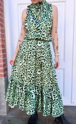 Sale Top - Ellen - Green Leo (vendbar) T-shirts & Toppe