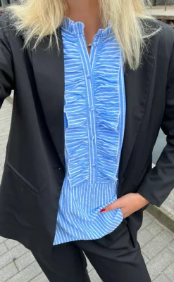 New Top - Freya - Blue Striped T-shirts & Toppe