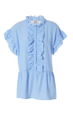 New Top - Freya - Blue Striped T-shirts & Toppe