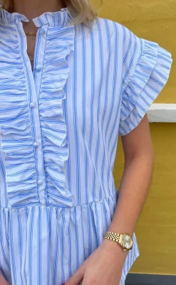 Discount Top - Freya - White/Blue Striped T-shirts & Toppe